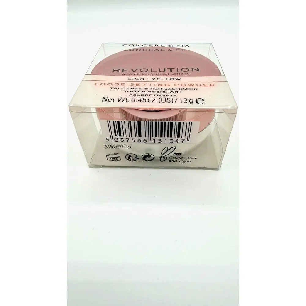 Revolution Beauty Conceal & Fix Setting Powder, Light Yellow, SEALED, New